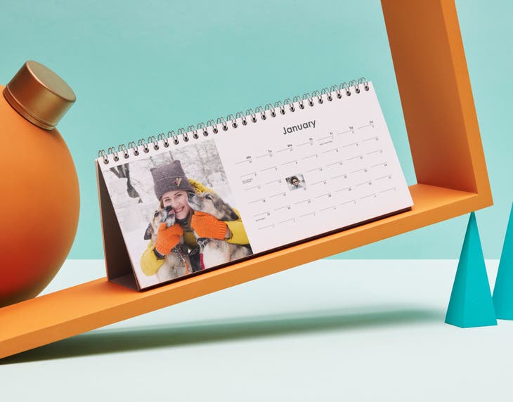 A desk calendar is helpful while working or studying